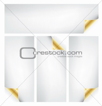 Vector set of realistic stickers with gold covers