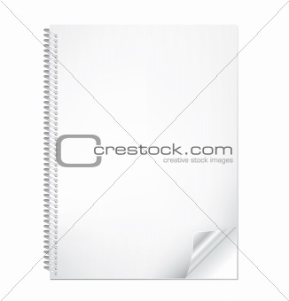 Realistic vector notebook / notepad with bended corner