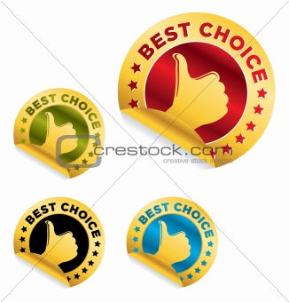 Vector set of "Best Choice" stickers