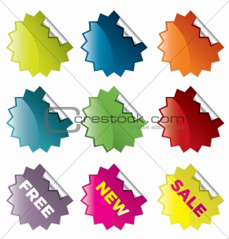 Vector set of star burst stickers  for retail and other use