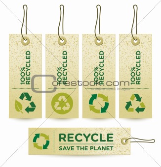 Vector GREEN RECYCLED Labels