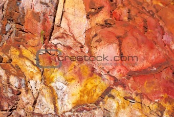 Texture of wall at iron mine.