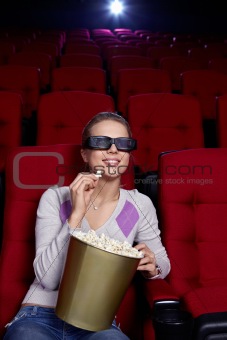 The beautiful girl at cinema
