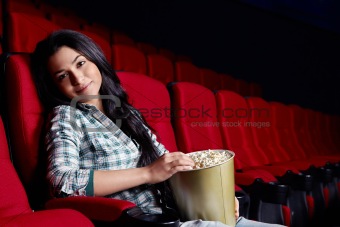 Beautiful girl at the cinema