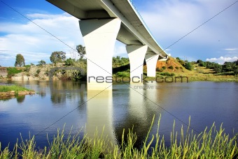 Alqueva lake and bridge.
