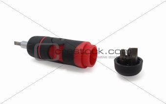 Screwdriver with set of nozzles