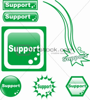 SUPPORT button web glass icon