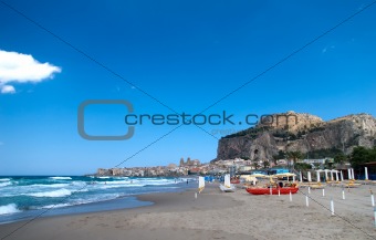 Sicily Cefalu view from the beach