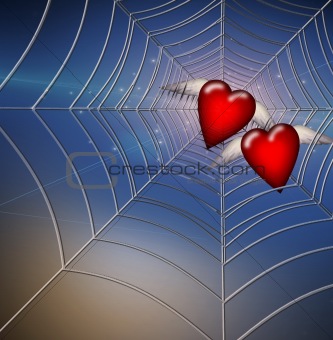 Hearts Caught in Web