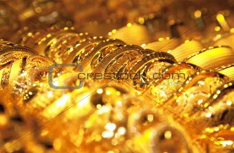 gold jewelry background / soft selective focus
