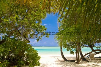 View to a beautiful tropical beach