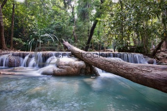 beautiful waterfall cascades