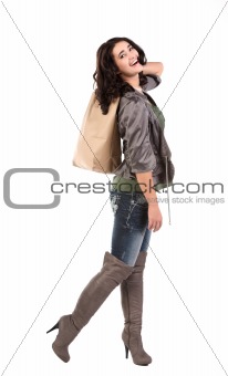 young woman with shopping