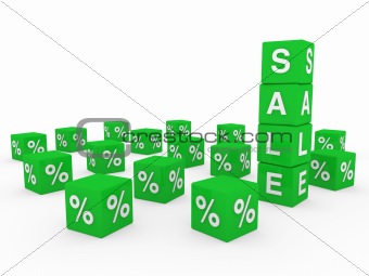 3d sale cube green