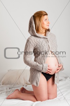 fashionable pregnant woman