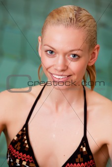Wet Woman in Pool