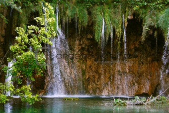 Waterfall by Plitvice Lakes, Croatia