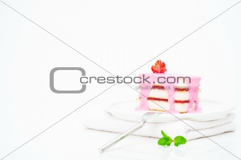 Small cakes with a pink icing 