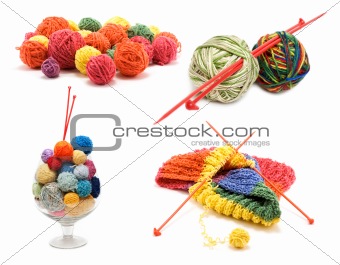 Ð¡ollage varicoloured ball for knitting