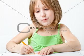 Girl draws
