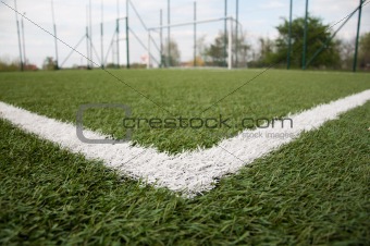 white line on football court 