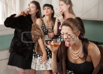 Woman Reacts to a Strong Drink