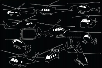 helicopters collection 2- vector