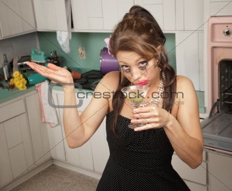 Weeping Woman Having A Drink