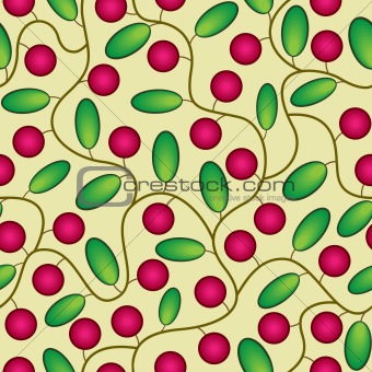red cranberries seamless background