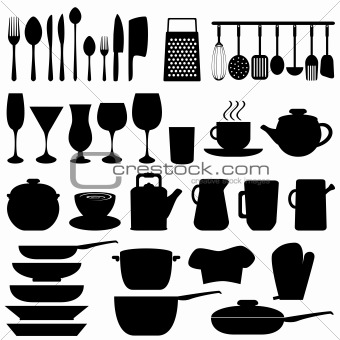 Kitchen utensils and objects