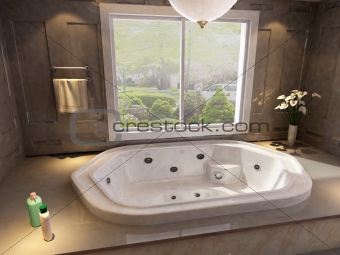3d rendering of the bathroom interior