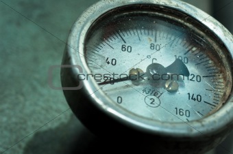 Close up of an old measurement meter