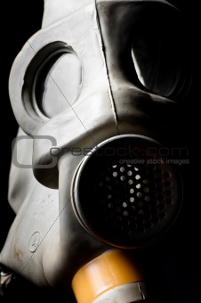 A gasmask with partial light