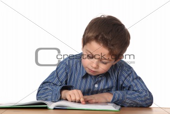 young boy learning