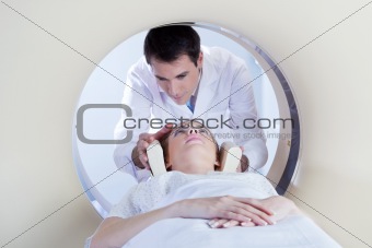 Patient going through MRI test
