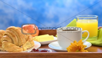 Delicious Breakfast on Tray