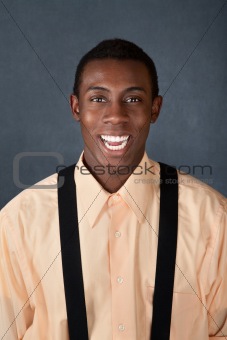 Laughing Man Wearing Suspenders