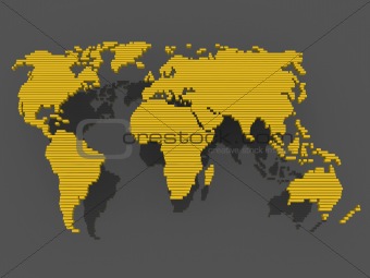 world map black gold