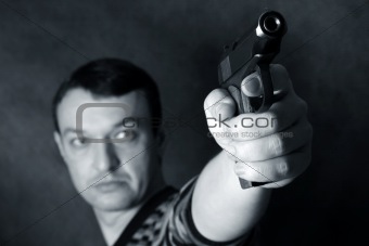 man with a pistol