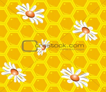 Seamless background with honeycombs