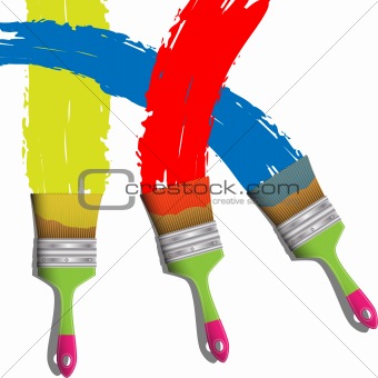 Three paint brushes