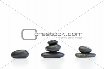 Kinds of piled up pebbles