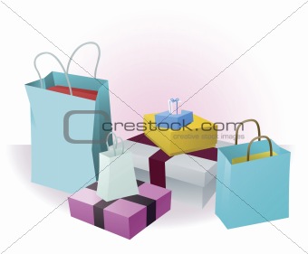 Lots of shopping or gifts