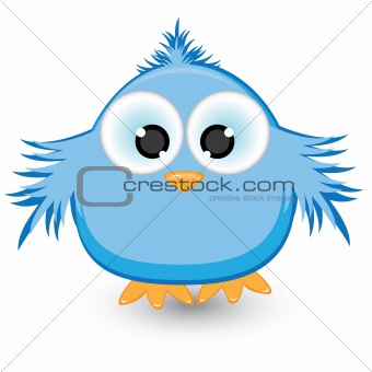 Cartoon blue sparrow