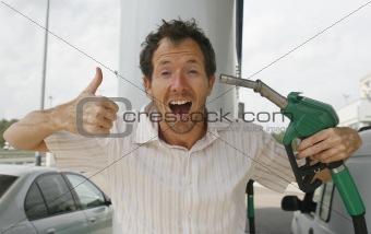 man at petrol pump