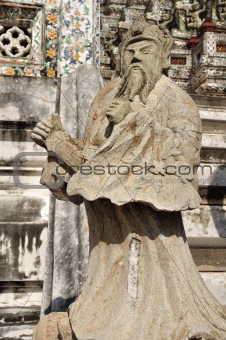 Statue of a man in Wat Arun