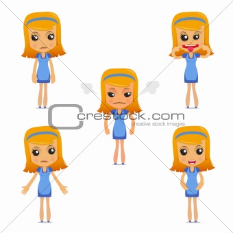 set of funny cartoon housewife in various poses for use in presentations, etc.