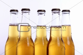 Bottles of cold and fresh beer 