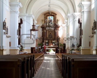 The altar of the old church