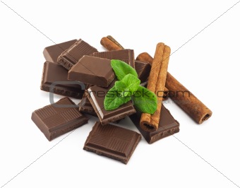 Chocolate, cinnamon with mint 